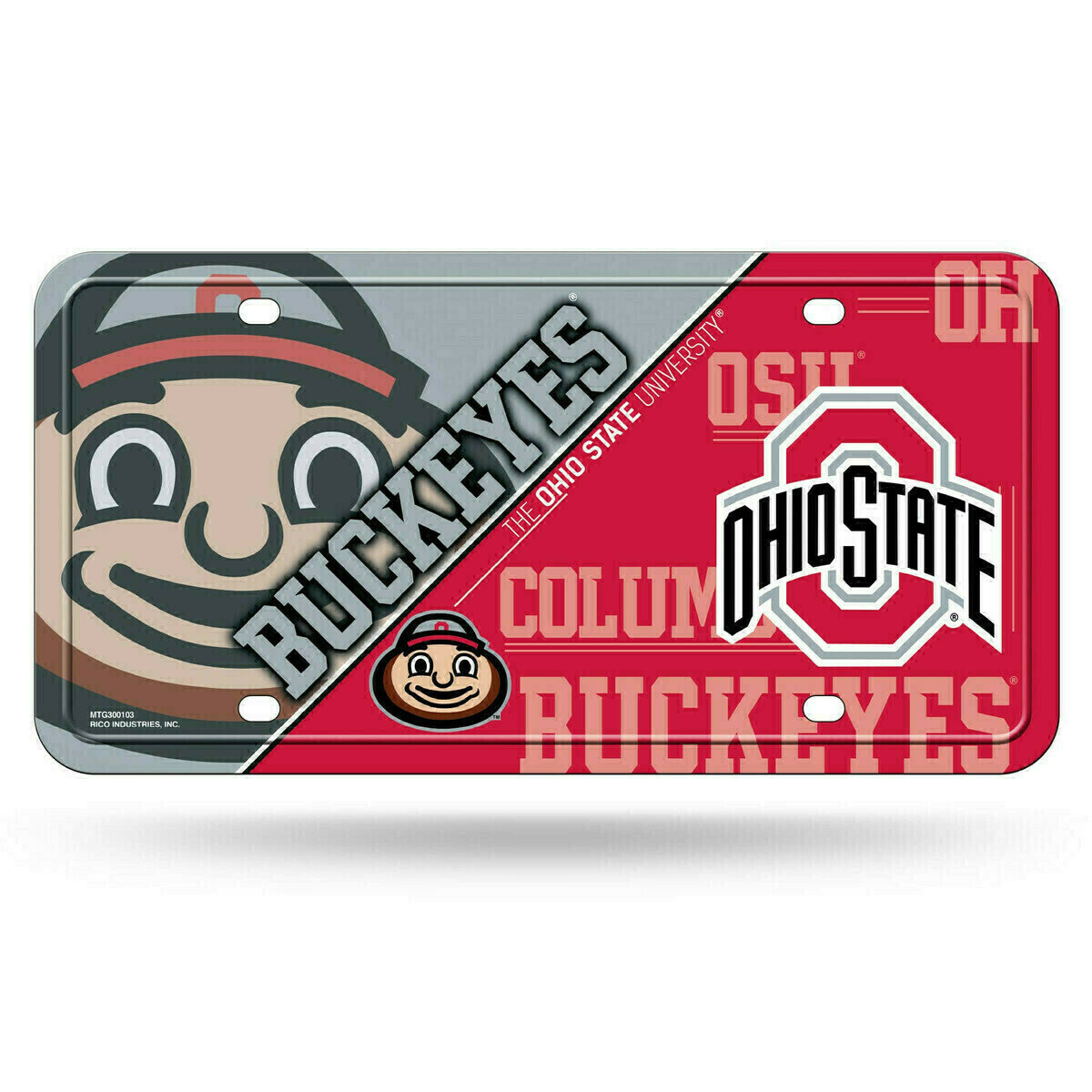 Ohio State Buckeyes Lightweight Metal License Plate