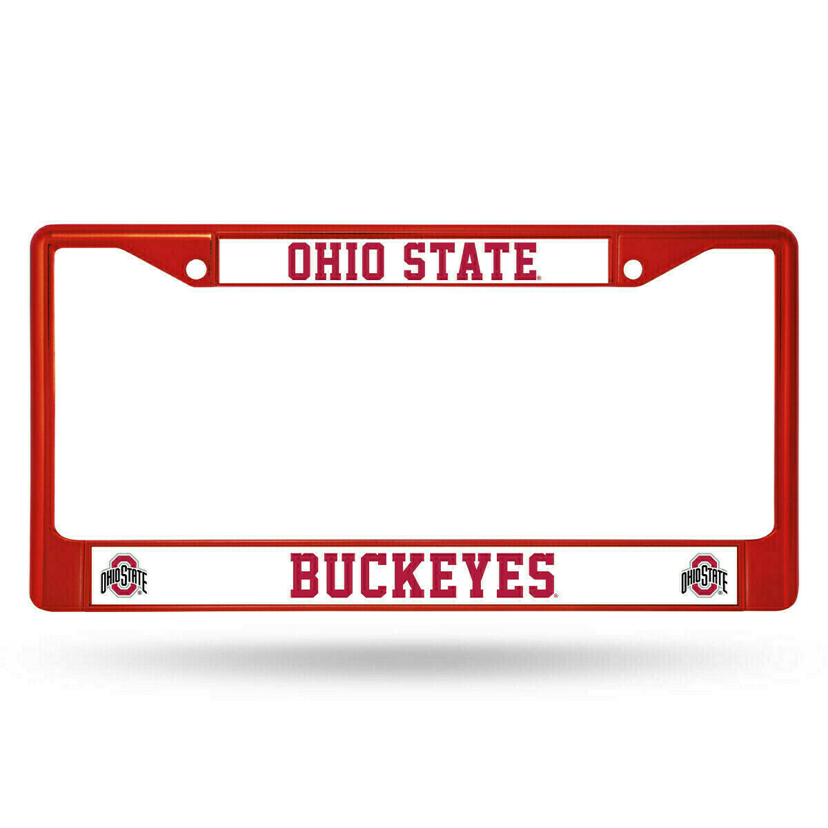 Ohio State Buckeyes Red Chrome Metal License Plate Frame