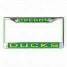 Oregon Ducks Laser Chrome Metal License Plate Frame