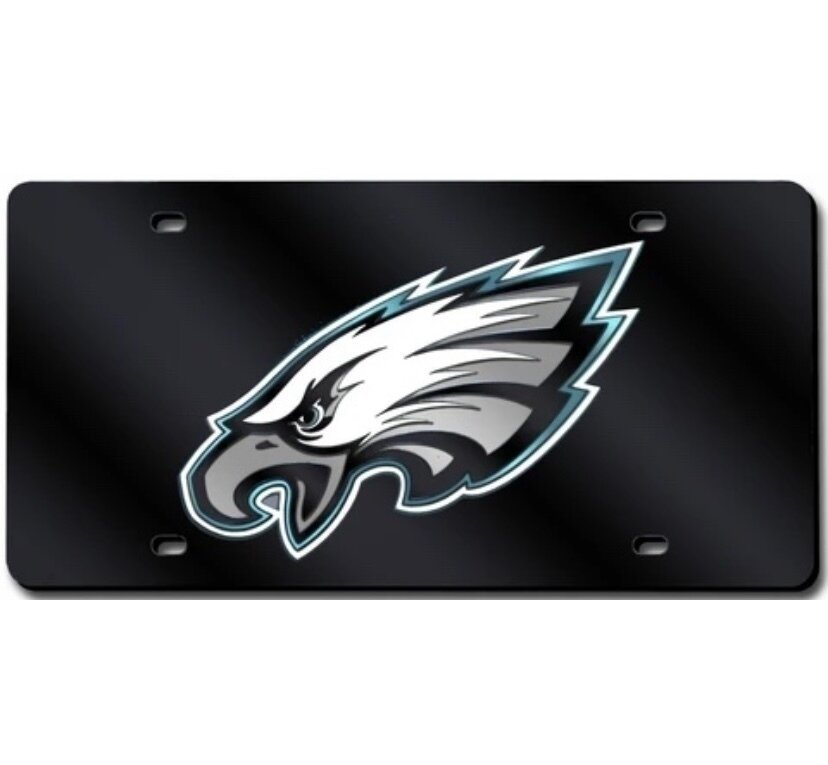 Philadelphia Eagles Laser Tag Black License Plate