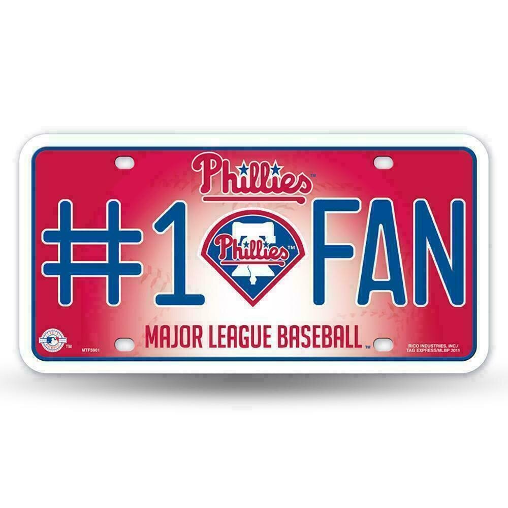 Philadelphia Phillies #1 Fan Lightweight Metal License Plate