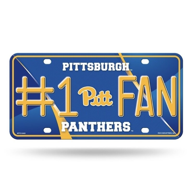Pitt Panthers #1 Fan Lightweight Metal License Plate