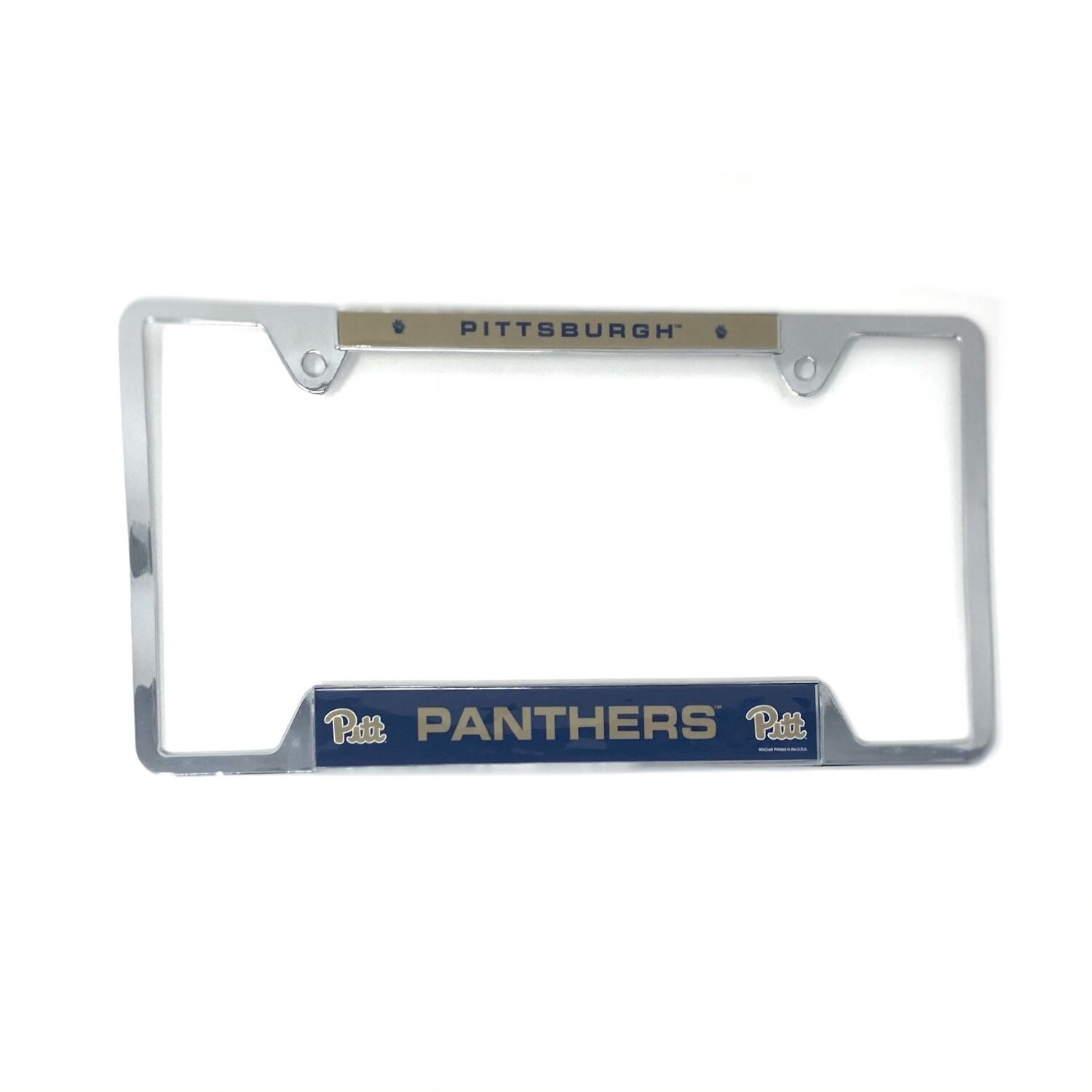 Pitt Panthers Chrome Metal License Plate Frame