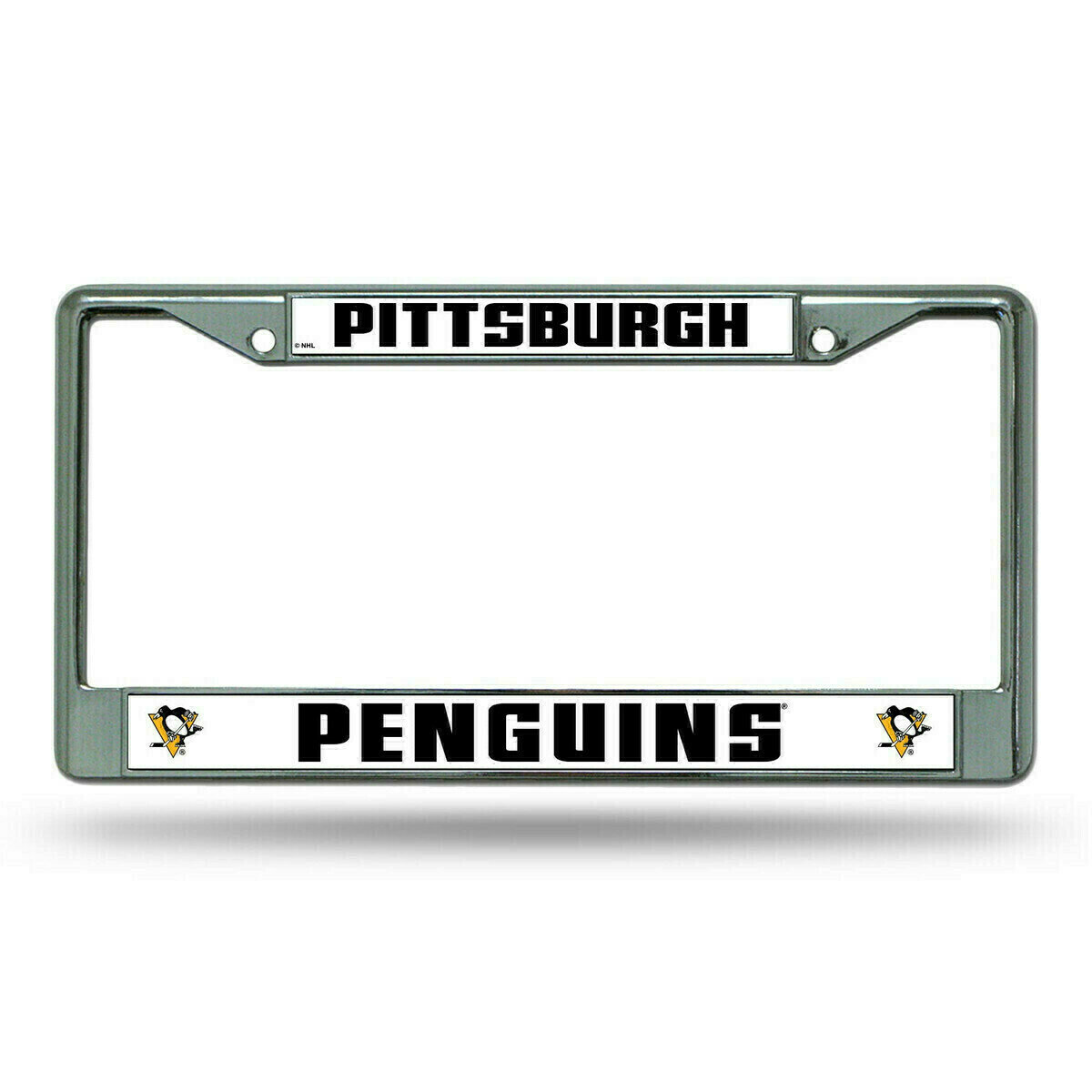 Pittsburgh Penguins Chrome Metal License Plate Frame
