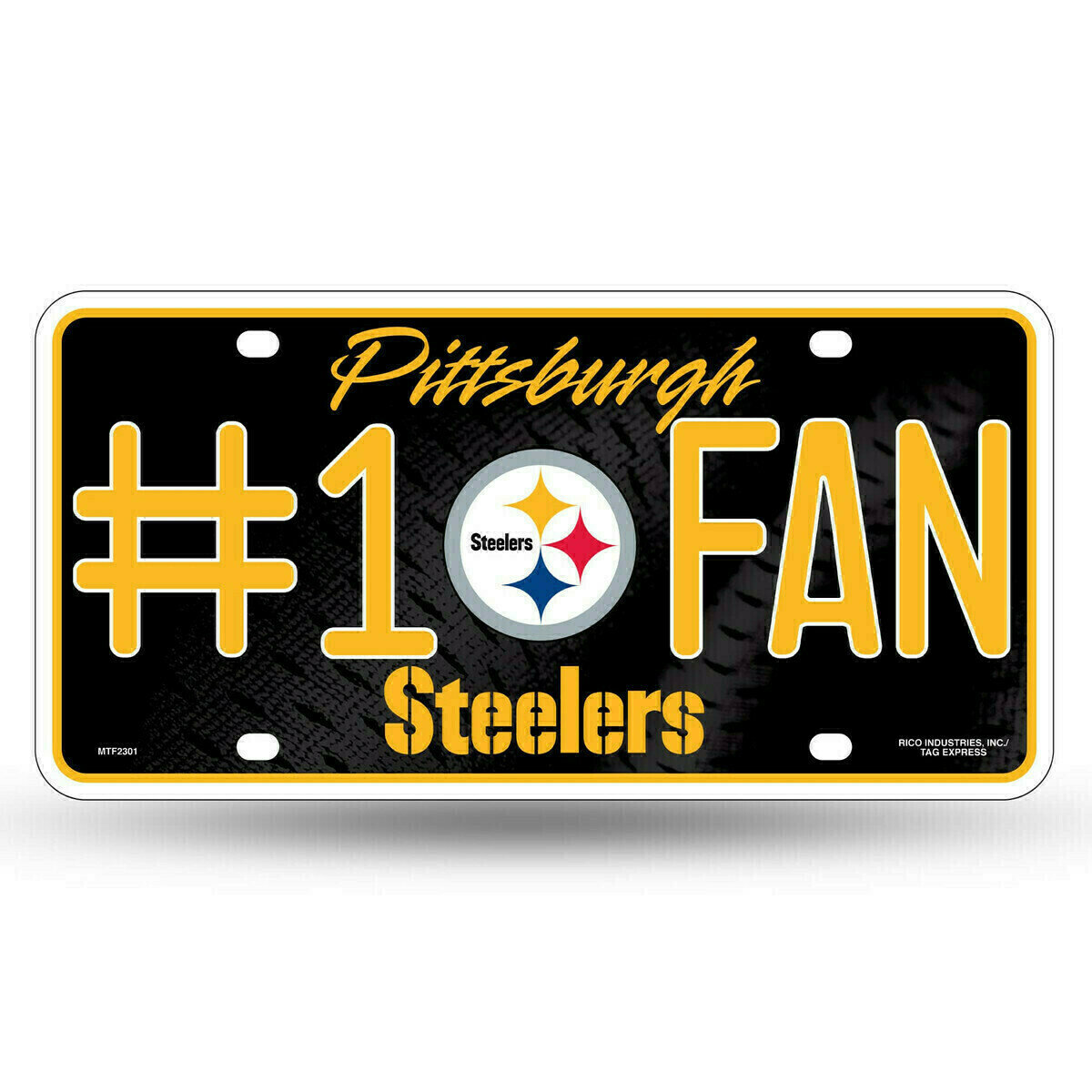 Pittsburgh Steelers #1 Fan Lightweight Metal License Plate