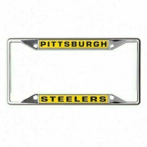 Pittsburgh Steelers Yellow Chrome Metal License Plate Frame