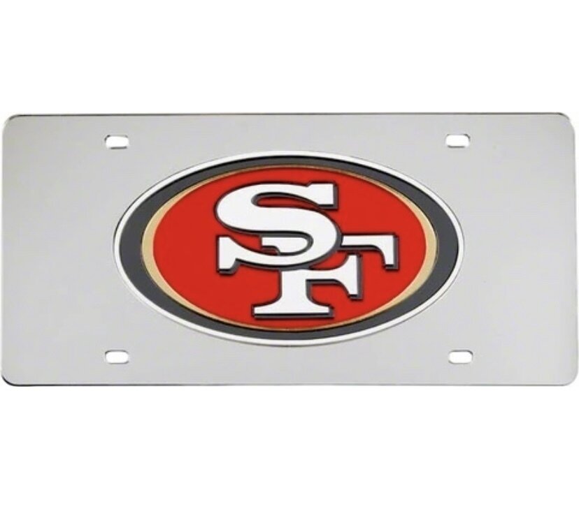 San Francisco 49ers Laser Tag Silver License Plate