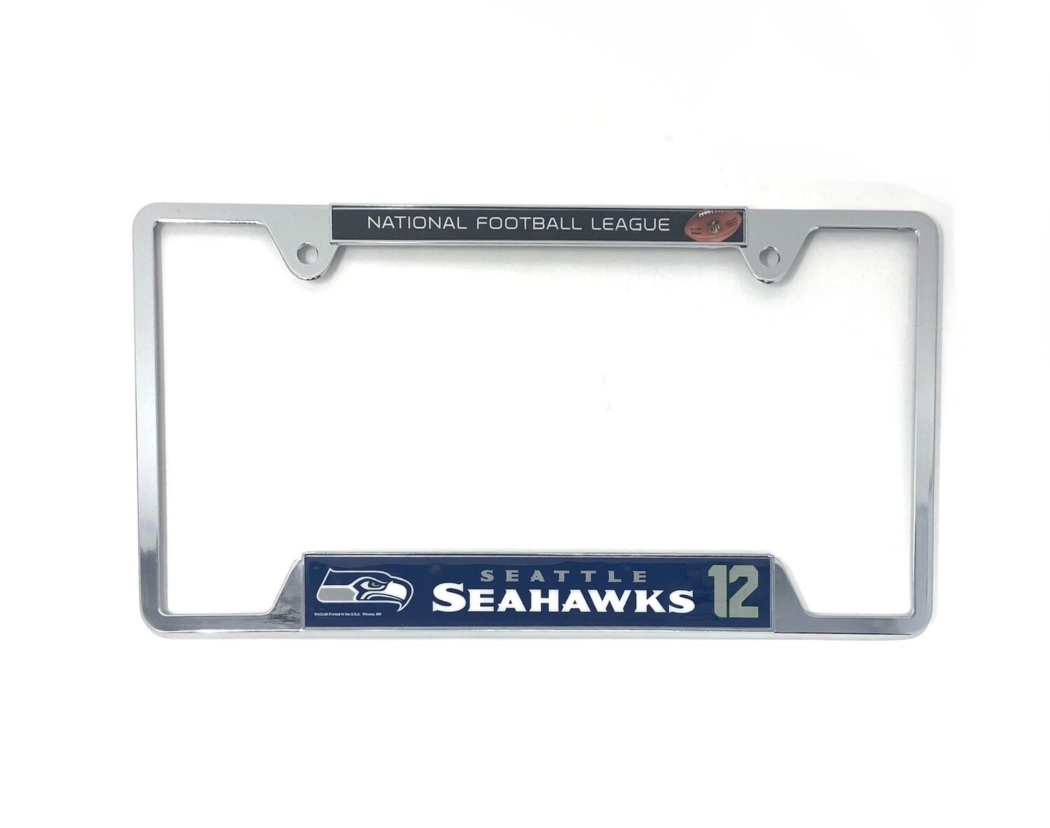 Seattle Seahawks Chrome Metal License Plate Frame
