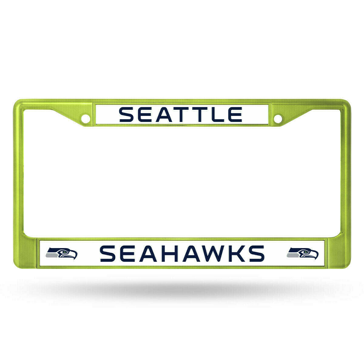 Seattle Seahawks Green Chrome Metal License Plate Frame