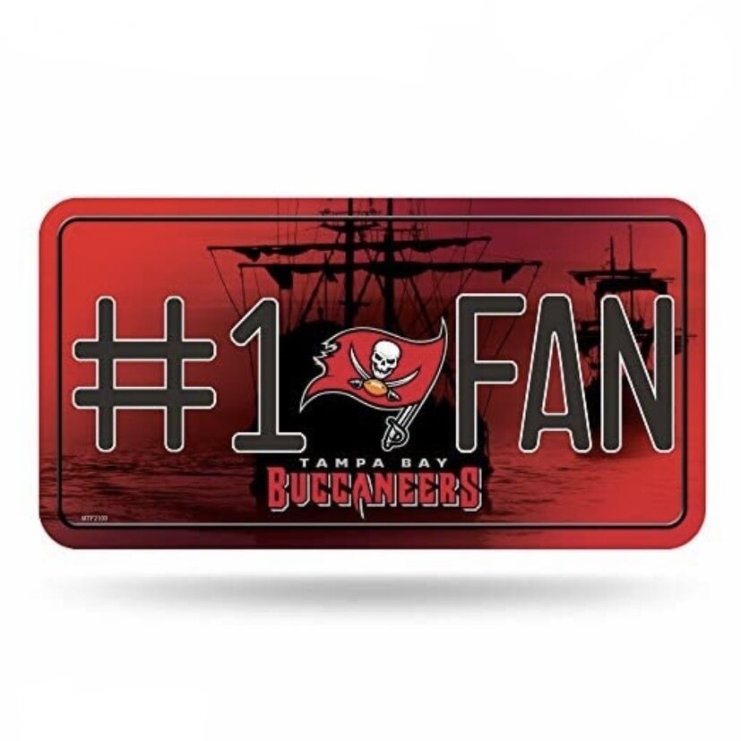 Tampa Bay Buccaneers #1 Fan Lightweight Metal License Plate