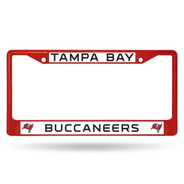 Tampa Bay Buccaneers Red Chrome Metal License Plate Frame