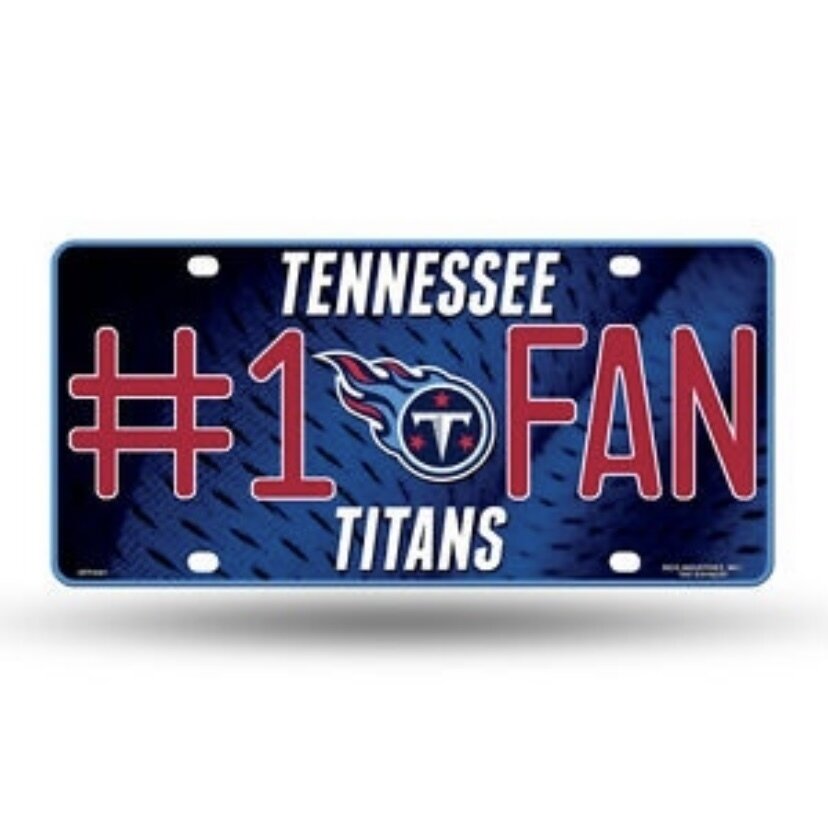 Tennessee Titans #1 Fan Lightweight Metal License Plate