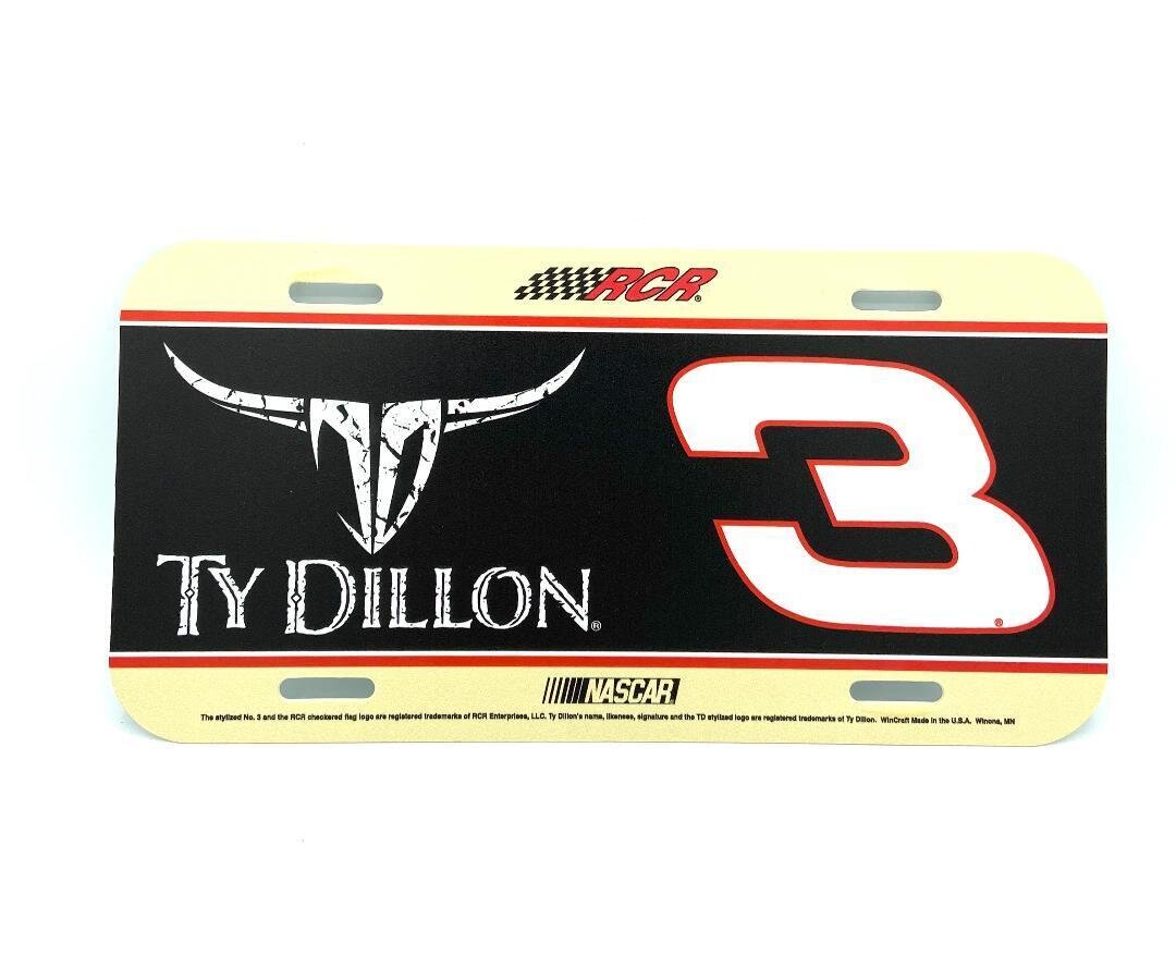 Ty Dillon Plastic License Plate