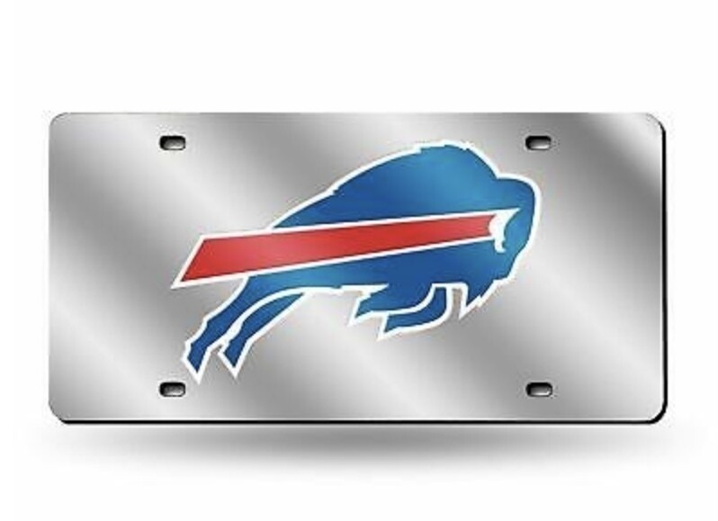 Buffalo Bills Acrylic Laser Tag Silver License Plate