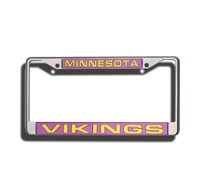 Minnesota Vikings Laser Chrome Metal License Plate Frame