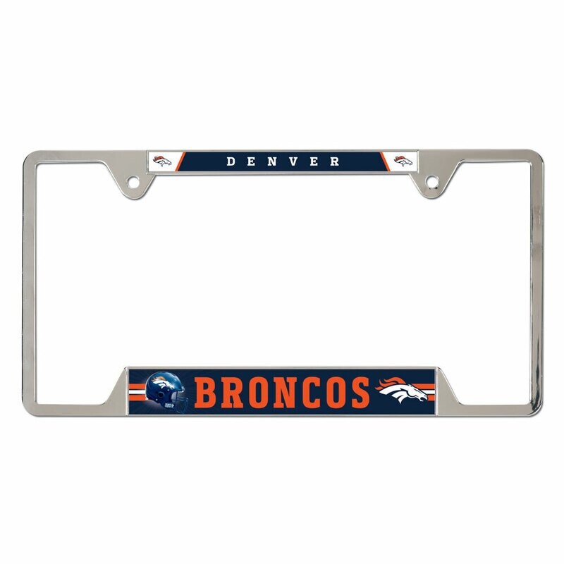 Denver Broncos Chrome Metal License Plate Frame Denver Broncos Chrome Metal License Plate Frame