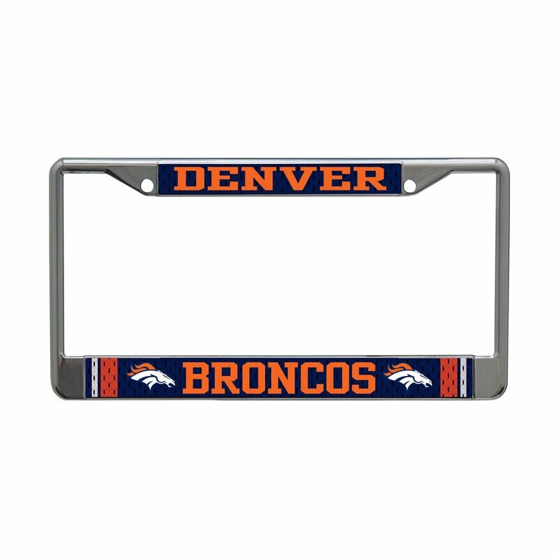 Denver Broncos Chrome Metal License Plate Frame Denver Broncos Chrome Metal License Plate Frame