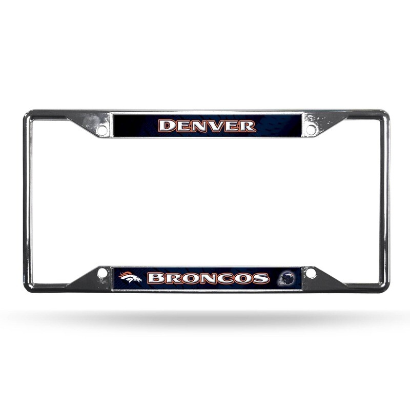 Denver Broncos Chrome Metal License Plate Frame Denver Broncos Chrome Metal License Plate Frame