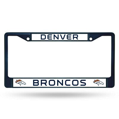 Denver Broncos Navy Chrome Metal License Plate Frame Denver Broncos Navy Chrome Metal License Plate Frame
