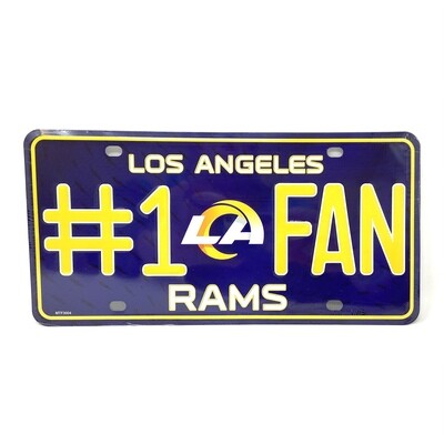 Los Angeles Rams #1 Fan Lightweight Metal License Plate