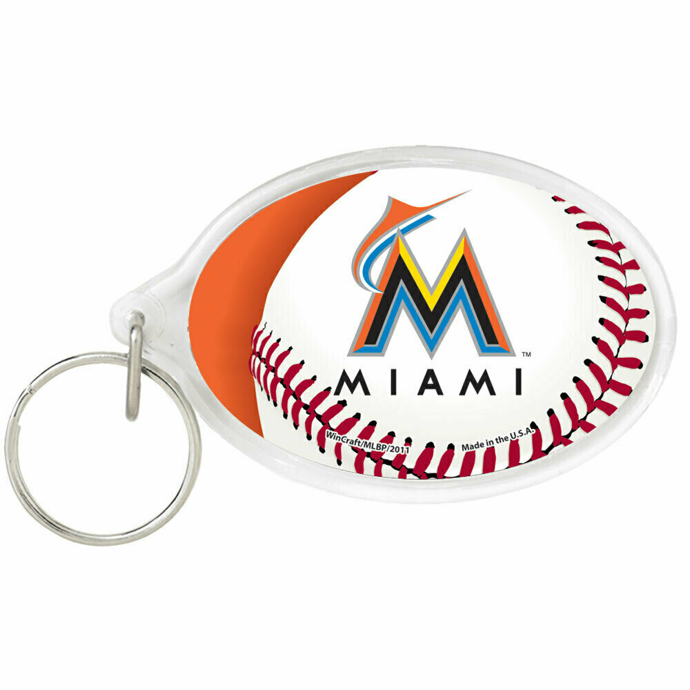 Miami Marlins Oval Acrylic Keychain