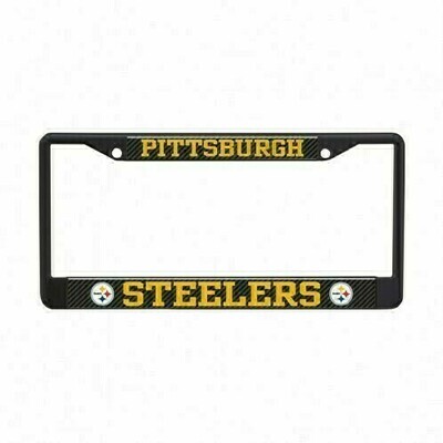 Pittsburgh Steelers Carbon Chrome Metal License Plate Frame