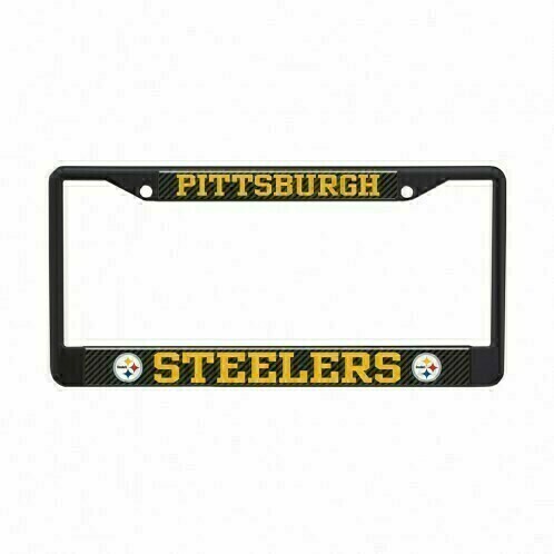 Pittsburgh Steelers Carbon Chrome Metal License Plate Frame