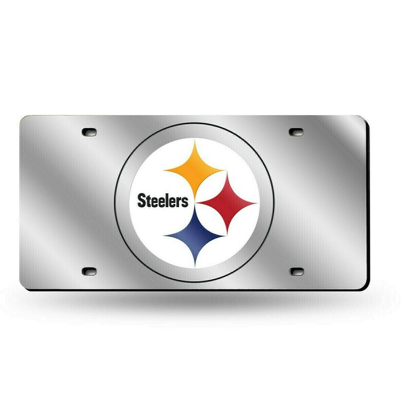 Pittsburgh Steelers Laser Tag Silver License Plate Pittsburgh Steelers Laser Tag Silver License Plate