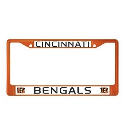 Cincinnati Bengals Orange Chrome Metal License Plate Frame