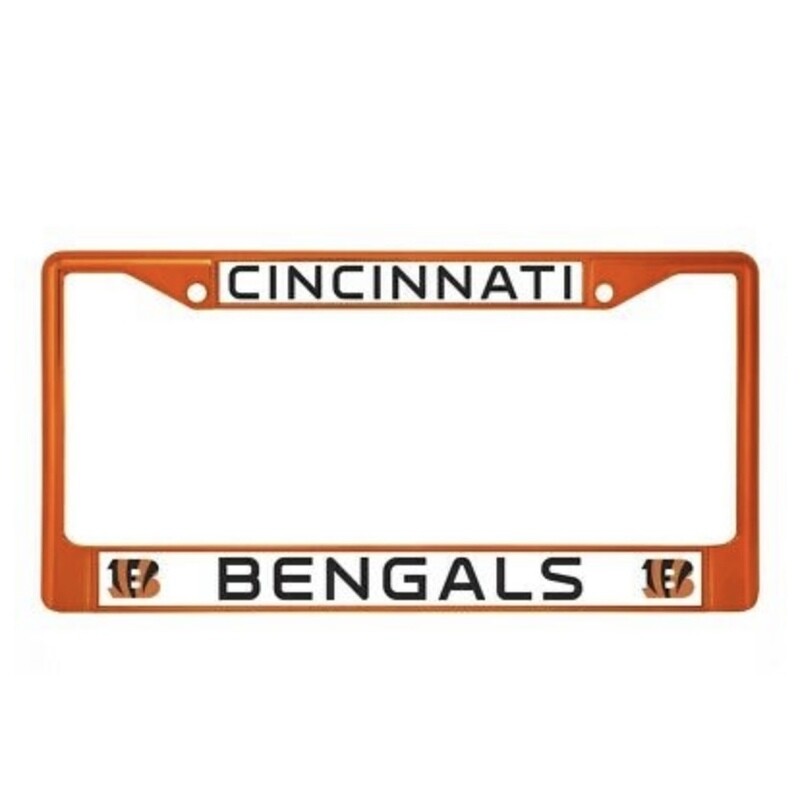 Cincinnati Bengals Orange Chrome Metal License Plate Frame