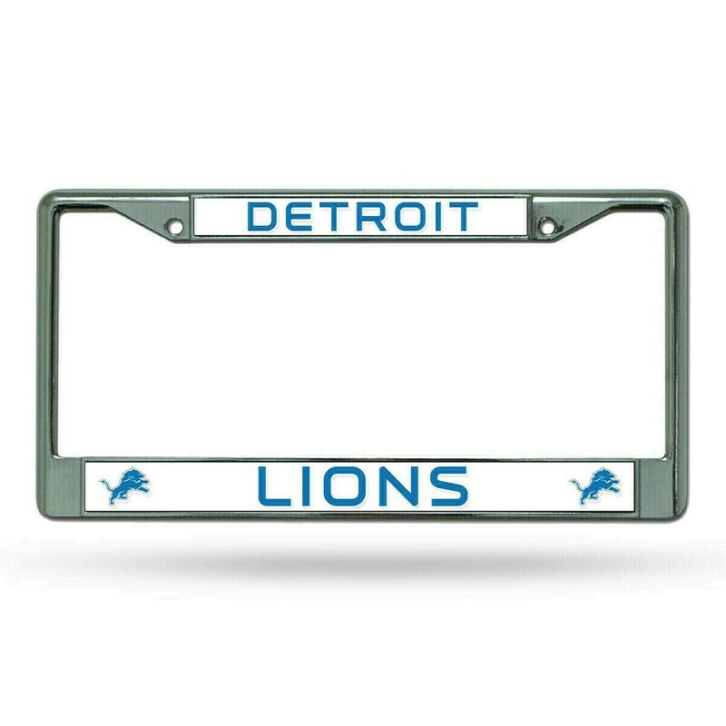 Detroit Lions Chrome Metal License Plate Frame Detroit Lions Chrome Metal License Plate Frame