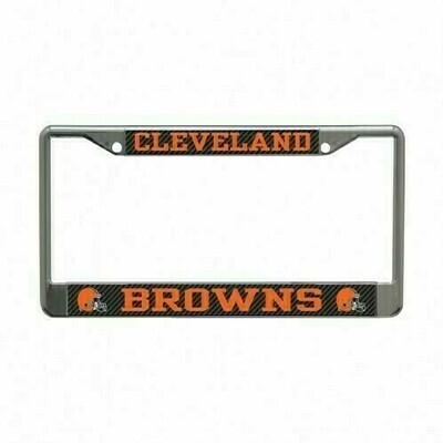 Cleveland Browns Carbon Chrome Metal License Plate Frame