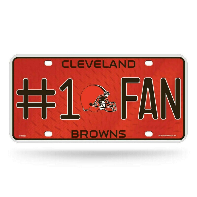 Cleveland Browns #1 Fan Lightweight Metal License Plate