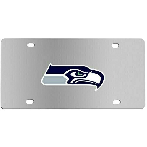Seattle Seahawks Stainless Steel Silver License Plate