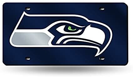 Seattle Seahawks Laser Tag Navy Blue License Plate Seattle Seahawks Laser Tag Navy Blue License Plate