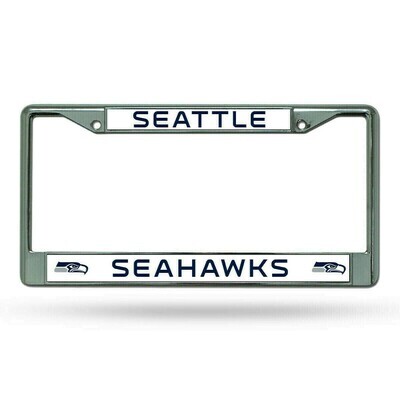 Seattle Seahawks Chrome Metal License Plate Frame
