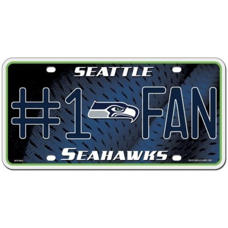 Seattle Seahawks #1 Fan Lightweight Metal License Plate
