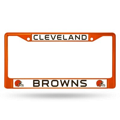 Cleveland Browns Orange Chrome Metal License Plate Colored Frame