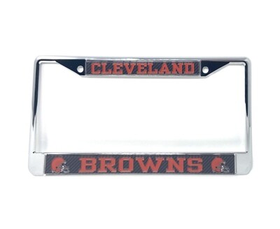 Cleveland Browns Silver Chrome Metal License Plate Frame