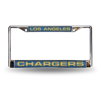 Los Angeles Chargers Laser Chrome Metal License Plate Frame