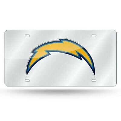 Los Angeles Chargers Laser Tag Silver License Plate