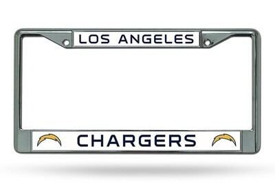 Los Angeles Chargers Navy Blue Chrome Metal License Plate Frame