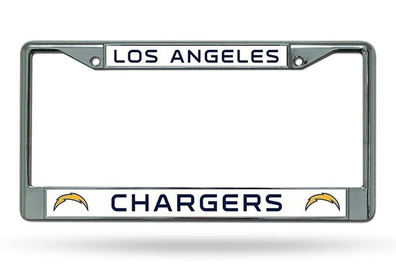 Los Angeles Chargers Navy Blue Chrome Metal License Plate Frame