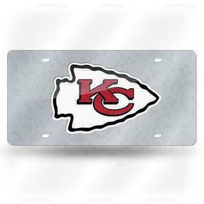 Kansas City Chiefs Laser Tag Silver License Plate