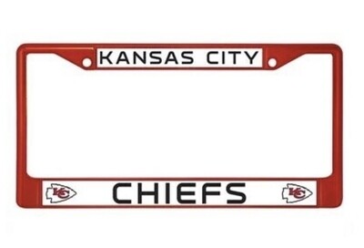 Kansas City Chiefs Chrome Metal License Plate Frame