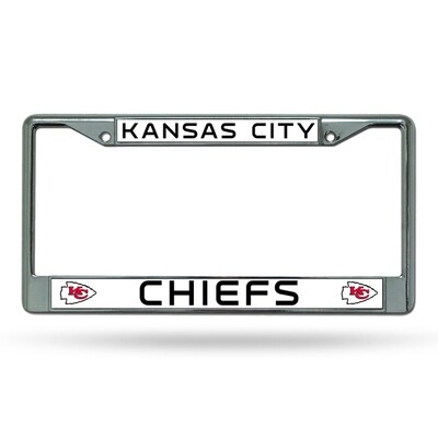 Kansas City Chiefs Chrome Metal License Plate Frame