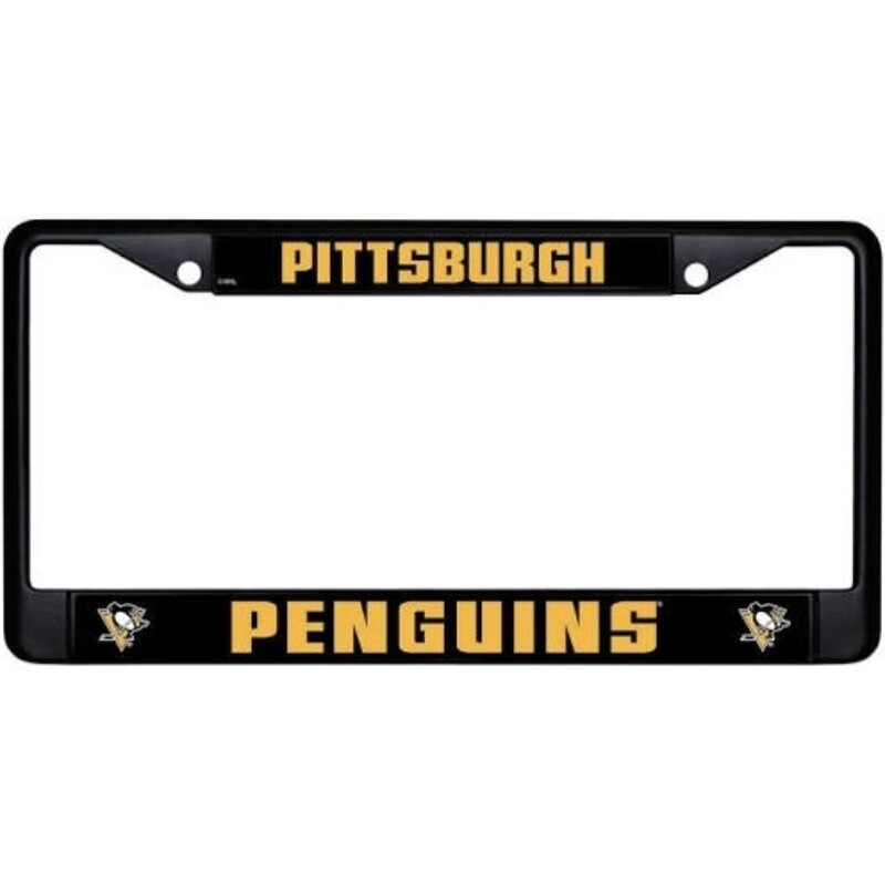 Pittsburgh Penguins Black Metal License Plate Frame