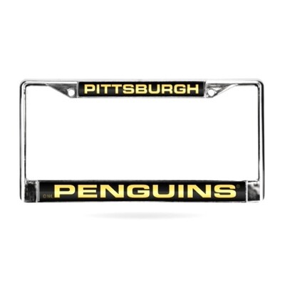 Pittsburgh Penguins Laser Chrome Metal License Plate Frame