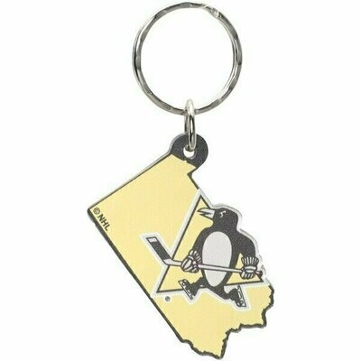 Pittsburgh Penguins Metallic State Shape Key Ring