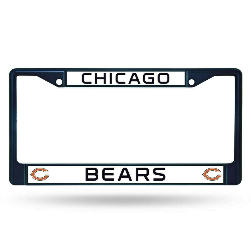 Chicago Bears Navy Chrome Metal License Plate Frame